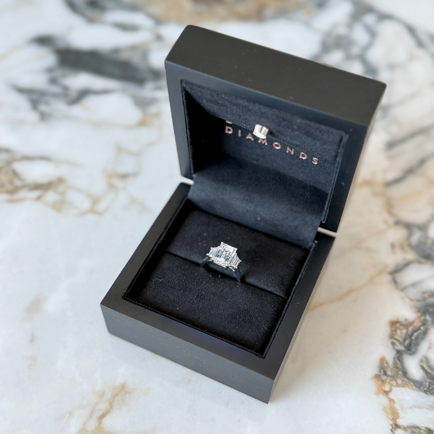 London Diamonds Classic Emerald and Trapezoids - 3ct+ (9.5mm+, D/E & VVS)