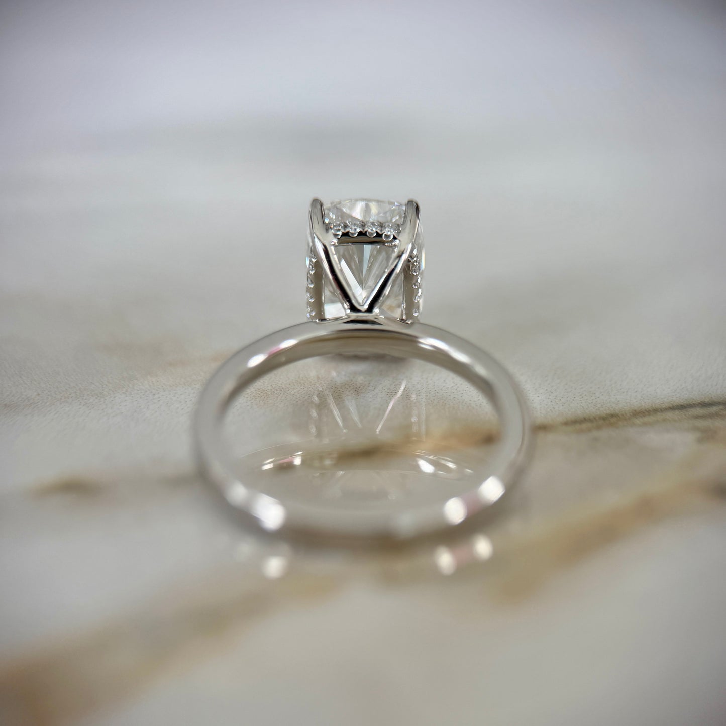 London Diamonds Classic Elongated Cushion Cut Hidden Halo - 3ct+ (10mm+, D/E & VVS)