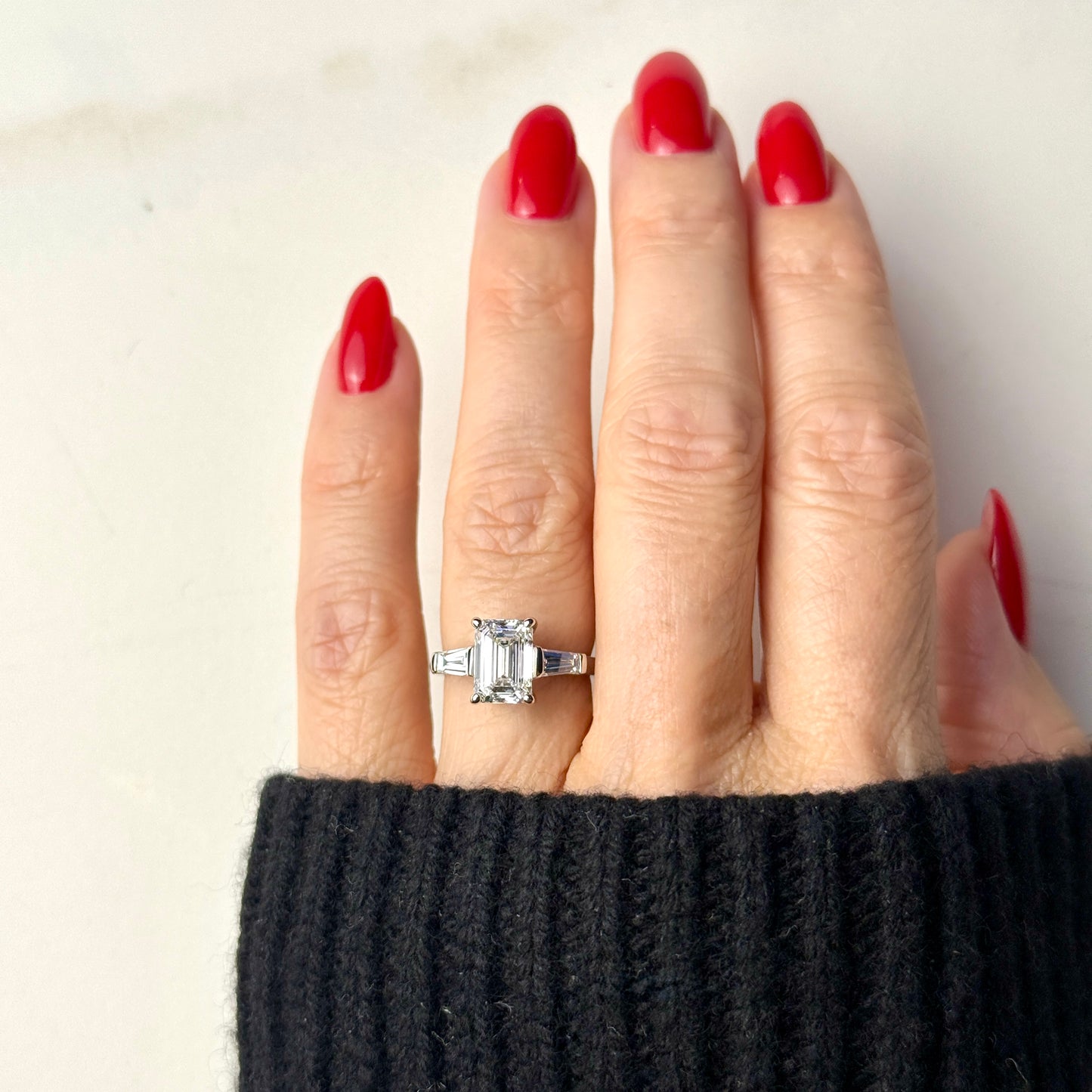 Classic Emerald and Tapering Baguettes - 2ct+ (8.5mm+, D/E & VVS)