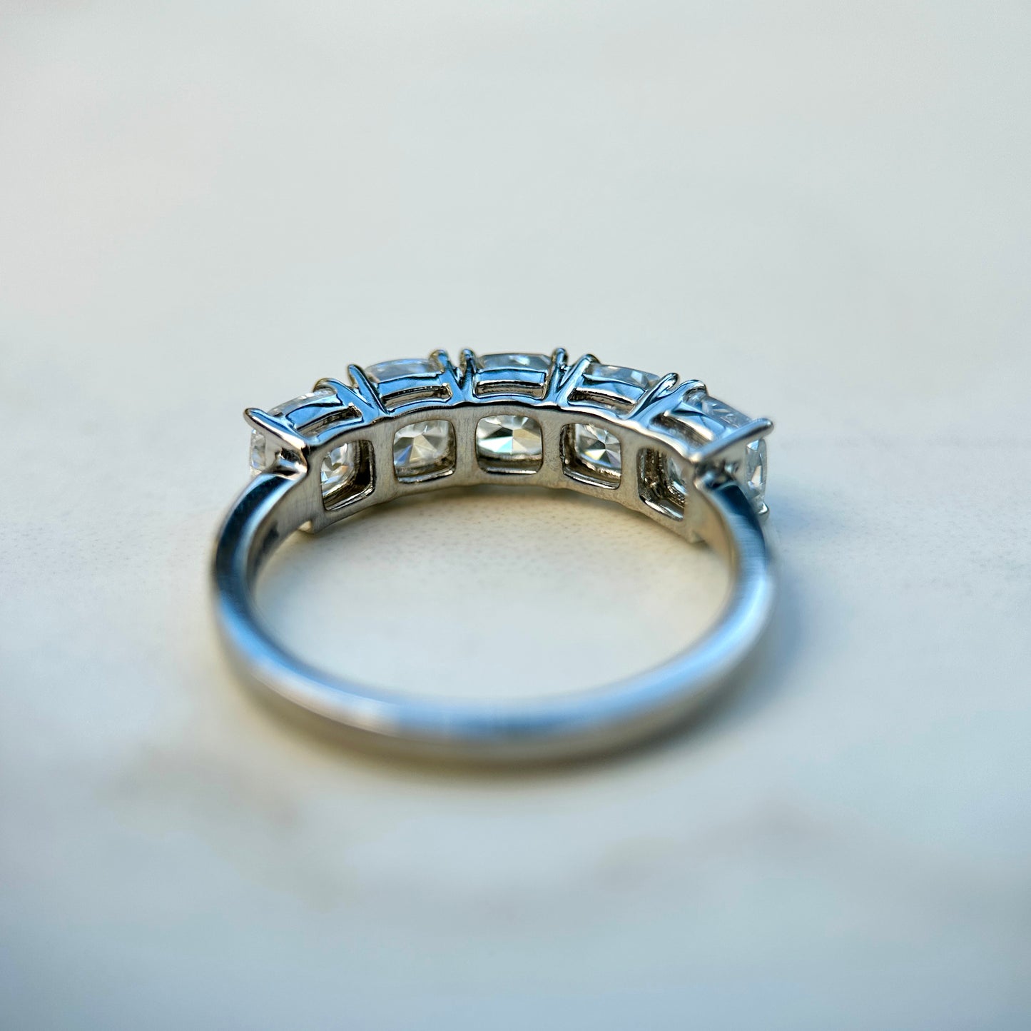 Cushion Cut Low Set Diamond Band - 2.50ct