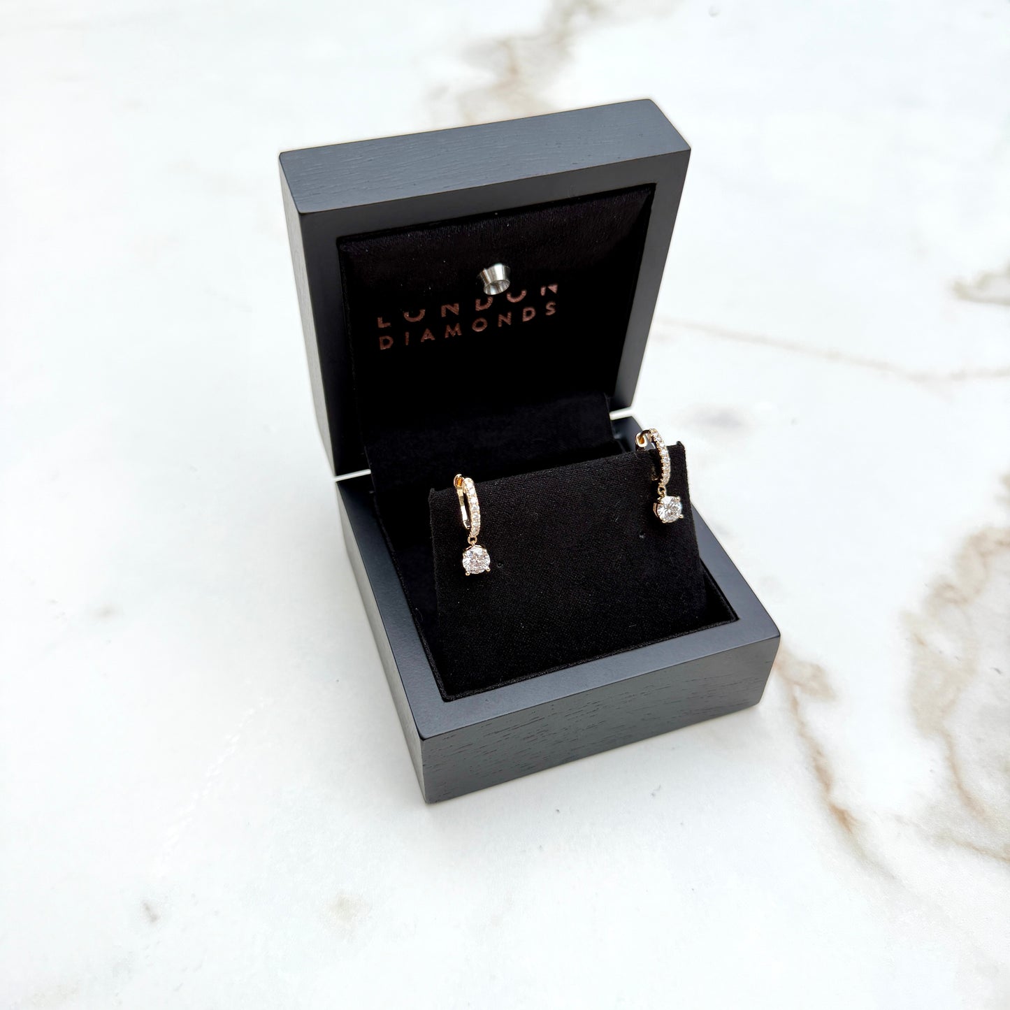 Diamond Drop Hoops - 1.20ct+ (E/VS1+)