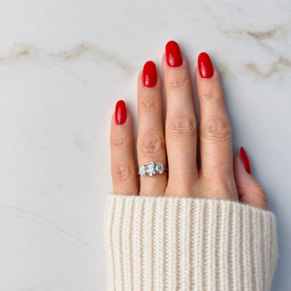 Classic Oval Trilogy - 2ct+ (D/E & VVS main diamond)