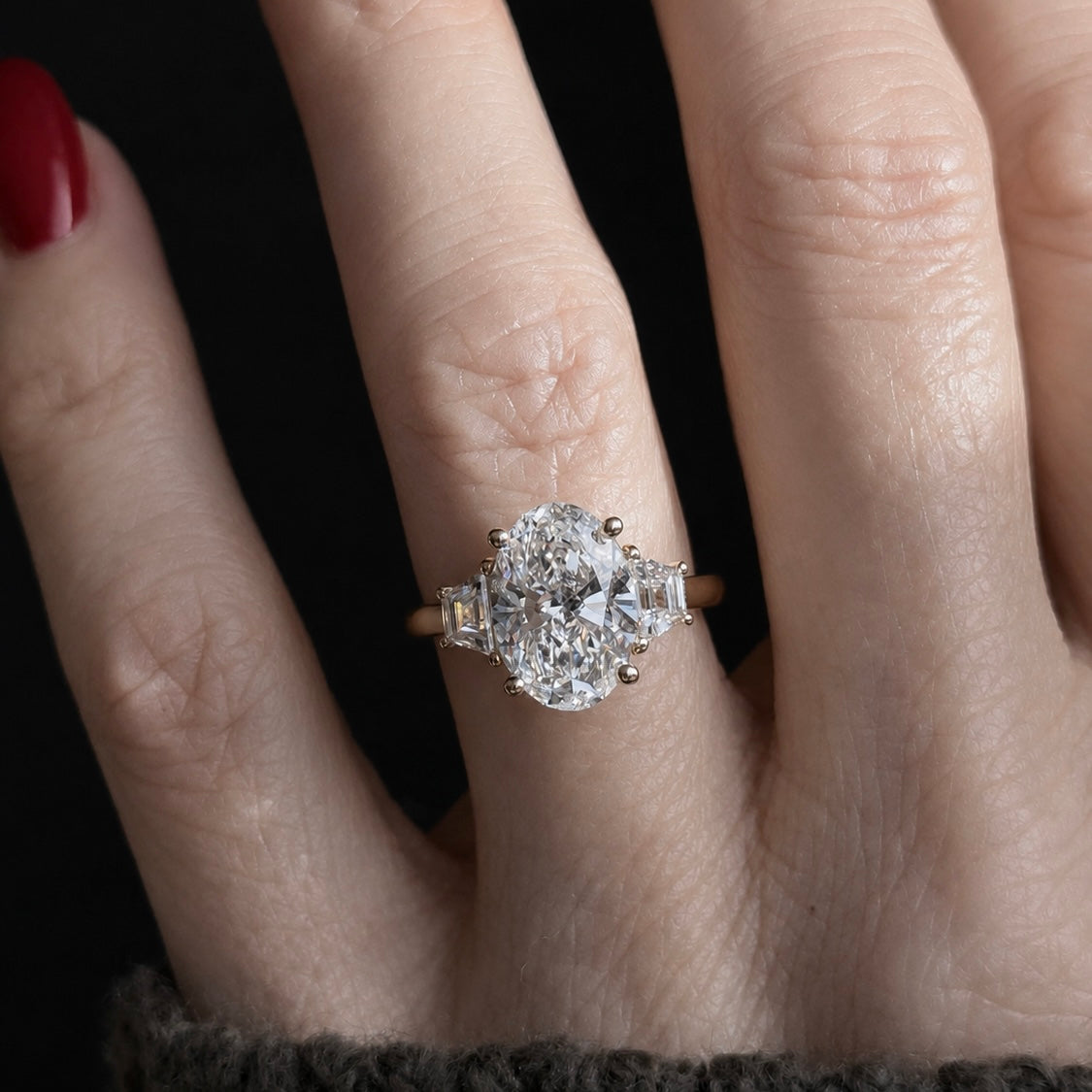 Classic Oval and Trapezoids - 3ct+ (11.5mm+, D/E & VVS)