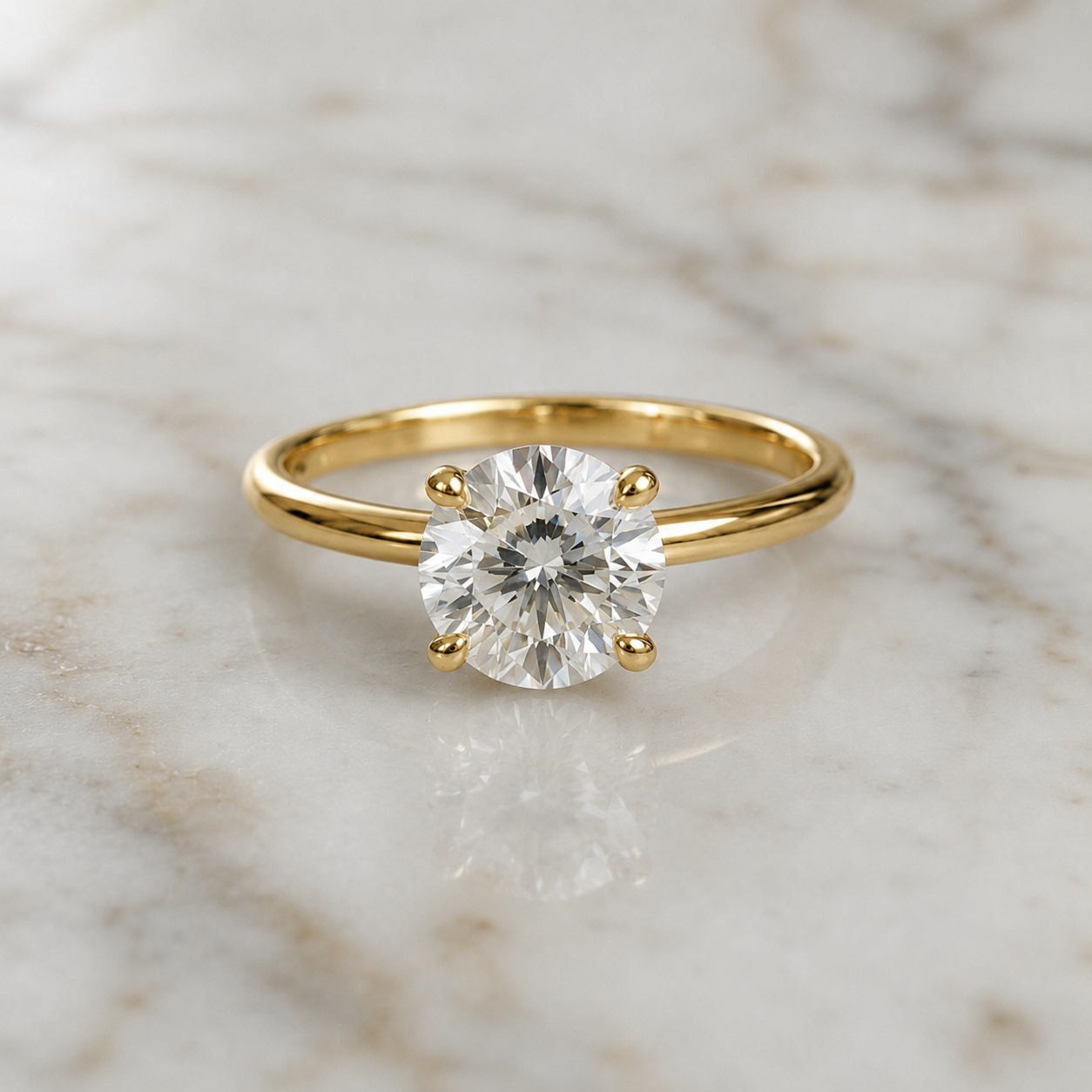 Classic Round Cut Solitaire (4 prong) - 2ct+ (8.2mm+, D/E & VVS)