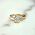 Classic Radiant Cut Hidden Halo with Diamond Band - 1.20ct+ (7.5mm+, D/E & VVS)