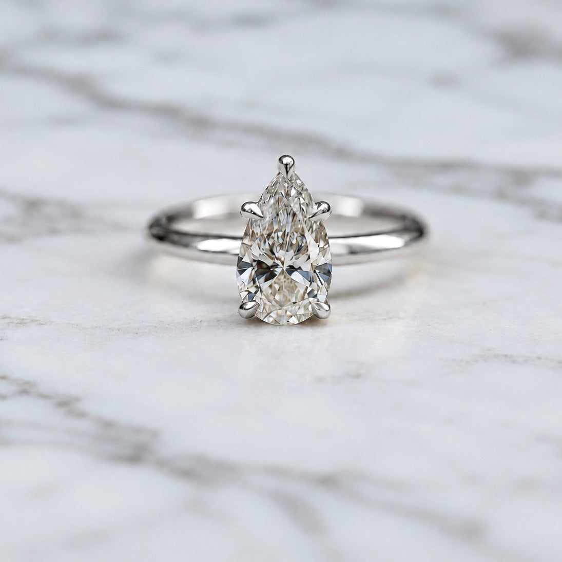 Classic Pear Cut Solitaire - 1ct+ (D/E & VVS)