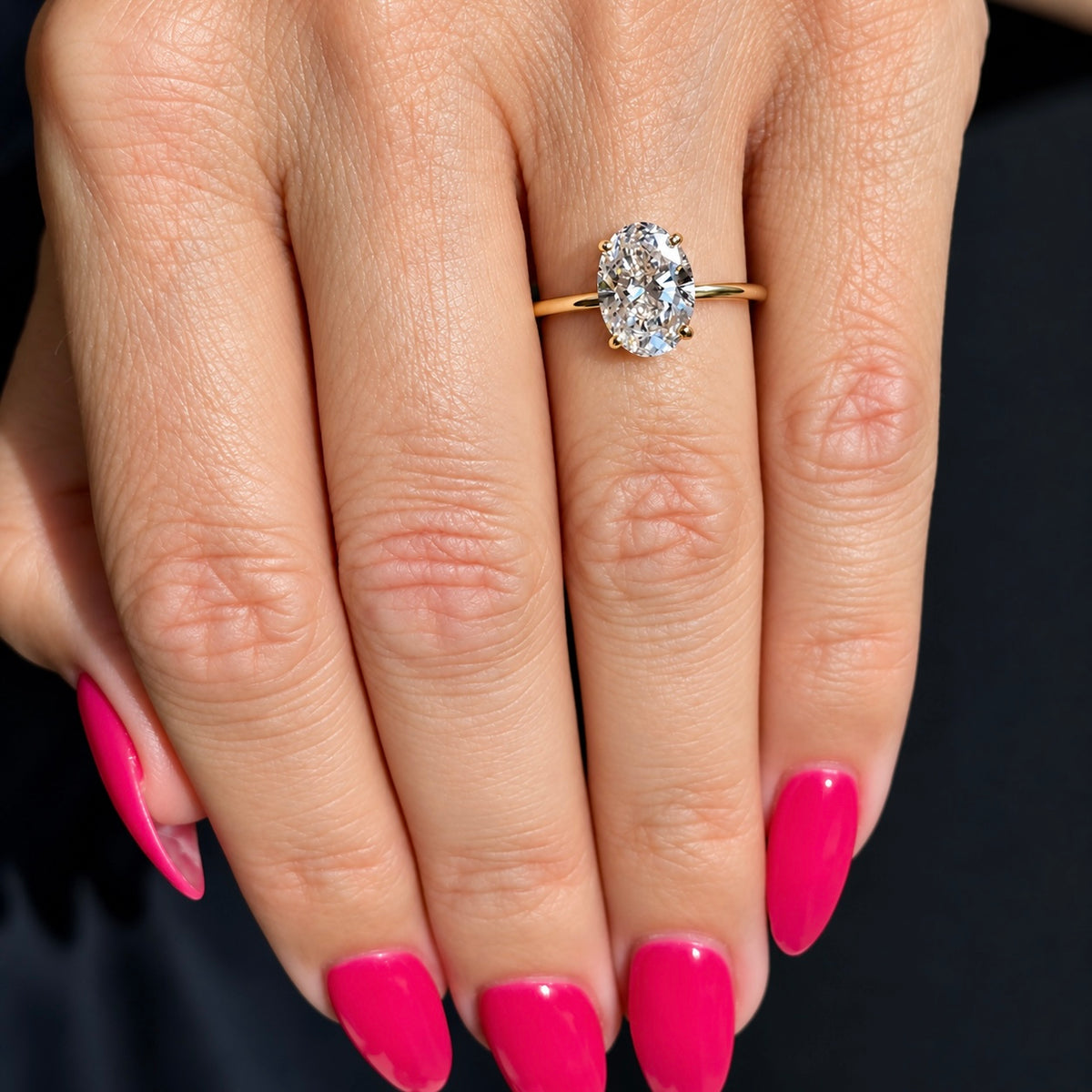 Classic Oval Cut Solitaire - 2ct+ (10mm+, D/E & VS1+)