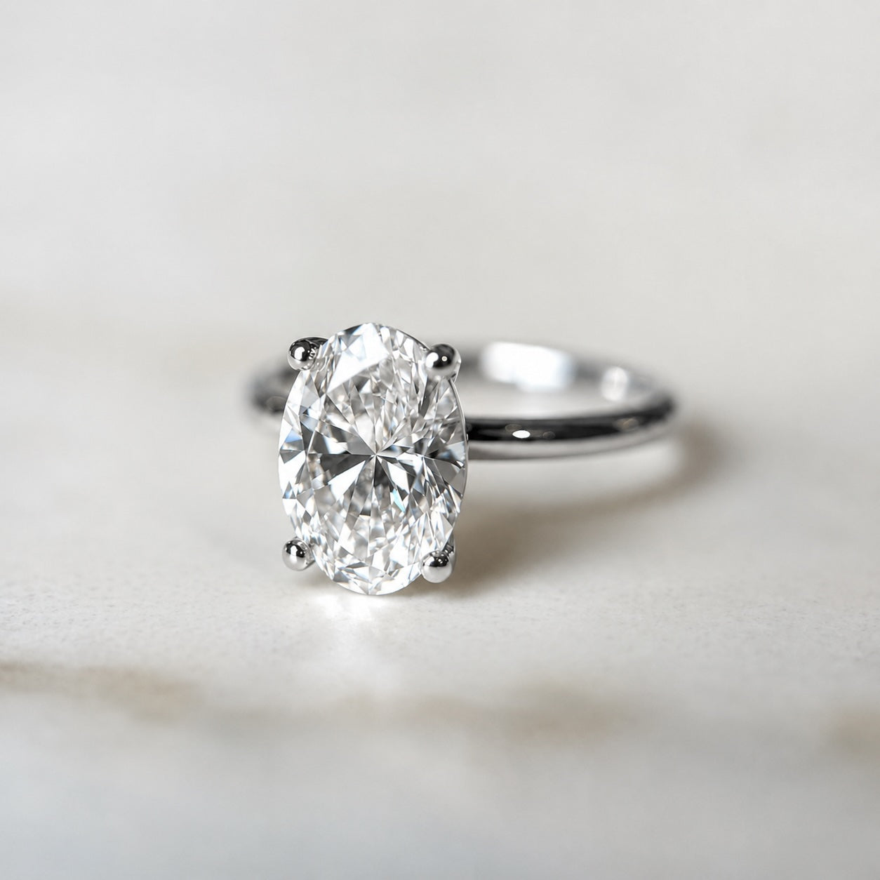 Classic Oval Cut Solitaire - 2ct+ (10mm+, D/E & VS1+)