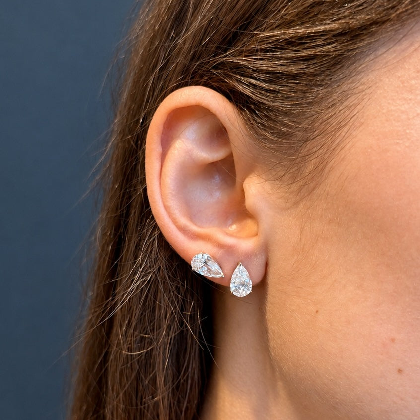 Large Pear Studs - 3ct+