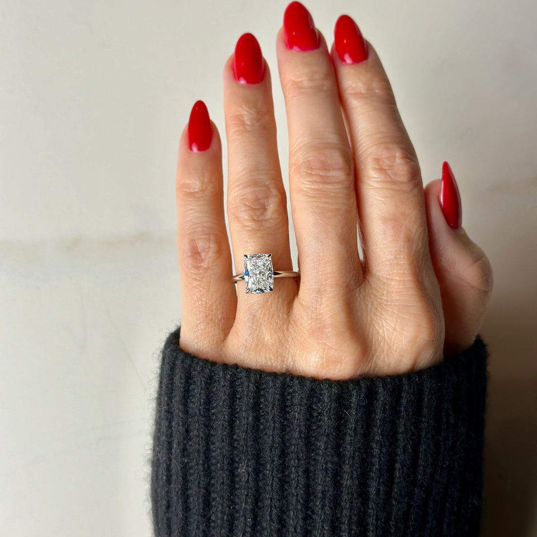 Classic Elongated Cushion Cut Solitaire 3ct+ (10mm+, D/E VVS