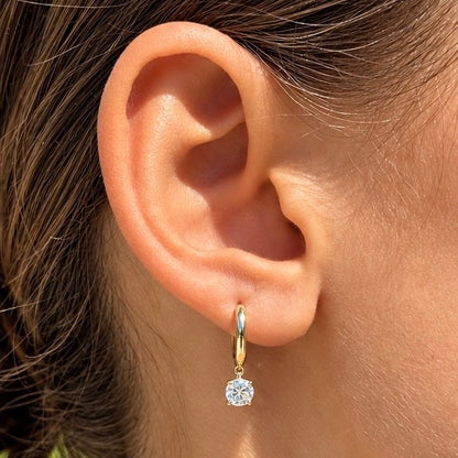 Diamond Drop Plain Hoops - 1ct+ (E/VS1+)