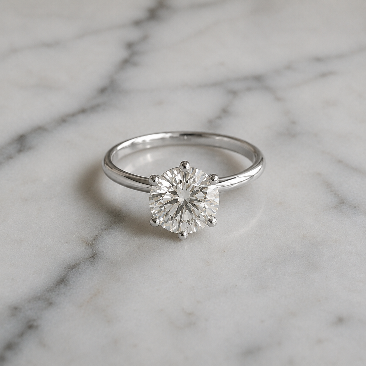 Classic Round Cut Solitaire (6 prong) - 1.80ct+ (8mm+, D/E & VVS)