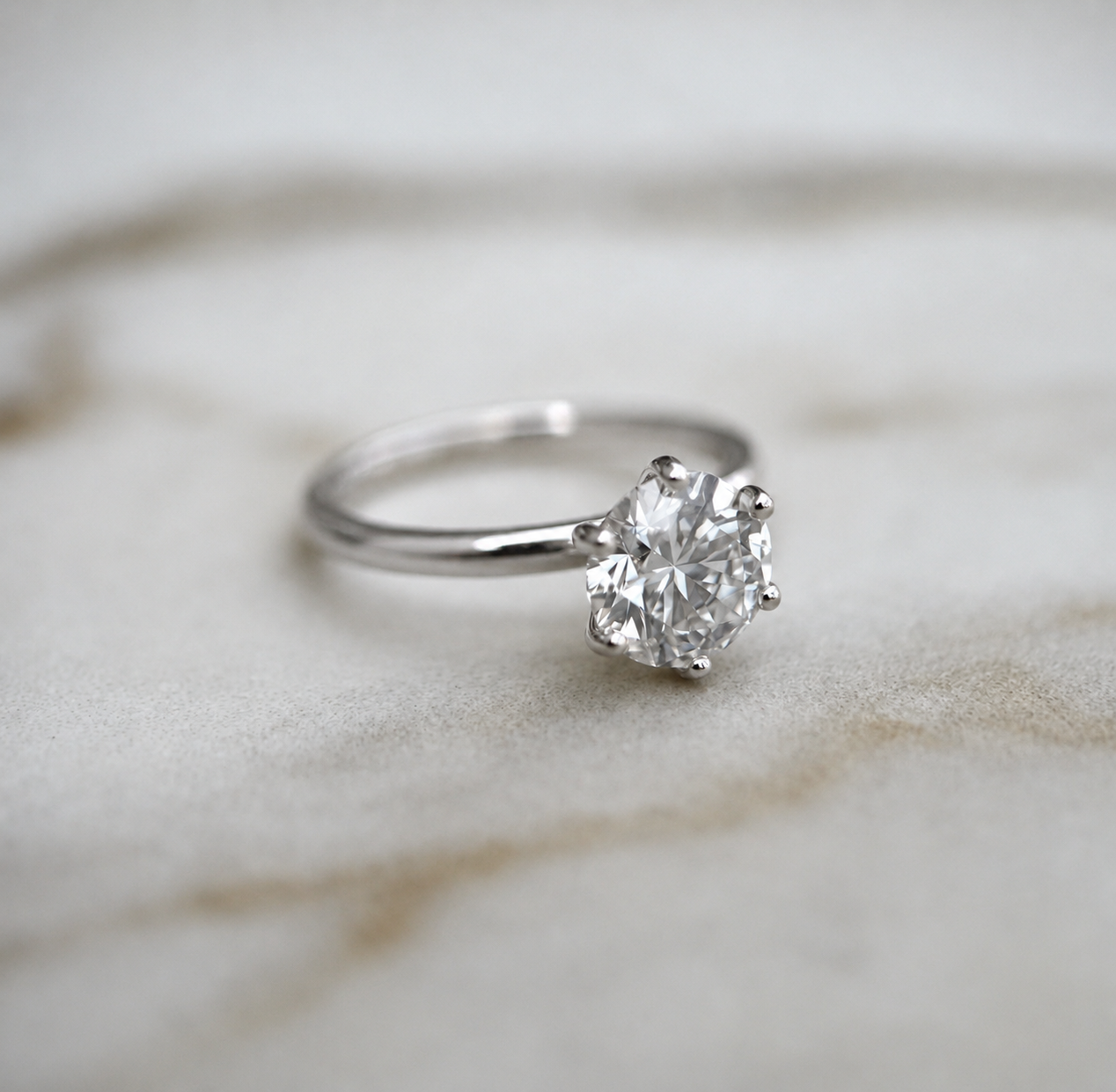 Classic Round Cut Solitaire (6 prong) - 1.50ct+ (7.3mm+, D/E & VVS)