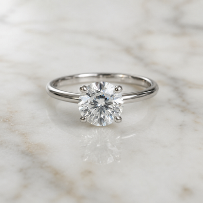 Classic Round Cut Solitaire (4 prong) - 2ct+ (8.2mm+, D/E & VVS)