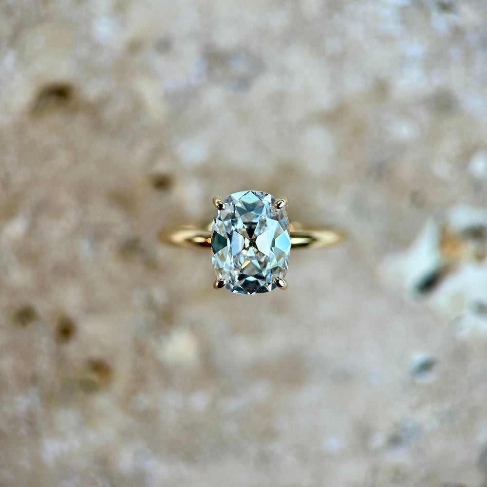 Antique Cushion Cut Hidden Halo - 2.5ct+ (10mm+, D/E & VVS)