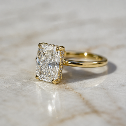 Classic Elongated Cushion Cut Hidden Halo - 3ct+ (10mm+, E/VS1+)