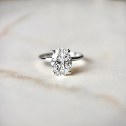 Classic Oval Cut Solitaire - 2ct+ (10mm+, D/E & VS1+)