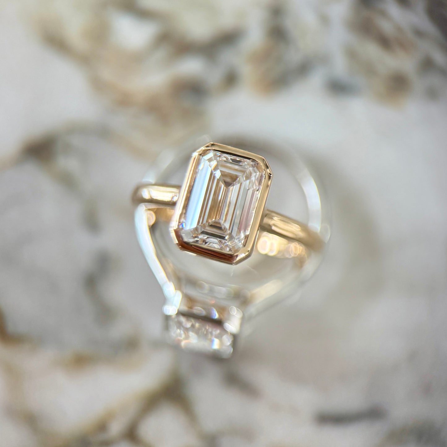 London Diamonds Bezel Set Classic Emerald Cut Solitaire - 2ct+ (10mm+, D/E & VVS)