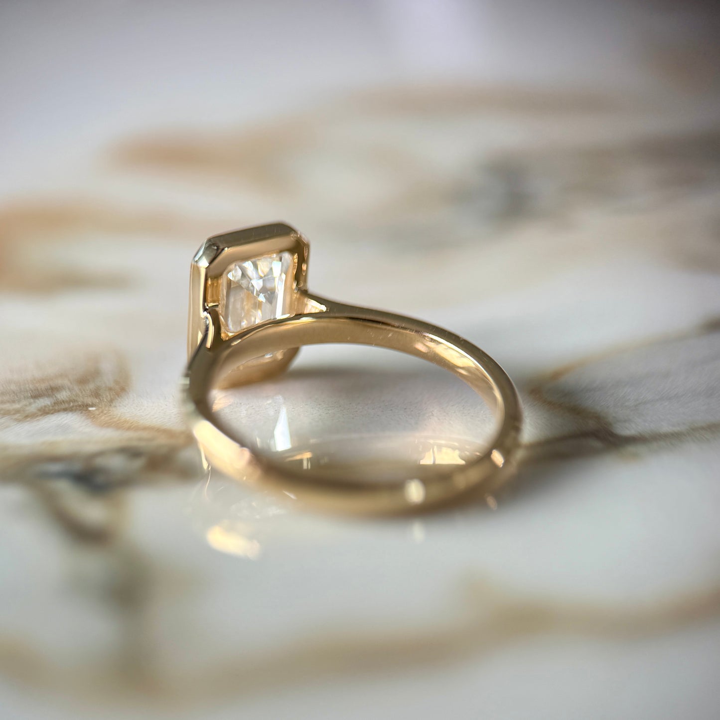 London Diamonds Bezel Set Classic Emerald Cut Solitaire - 2ct+ (10mm+, D/E & VVS)