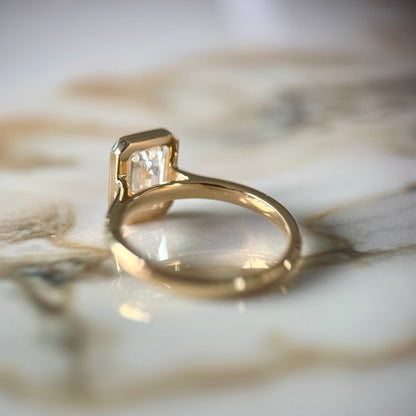 London Diamonds Bezel Set Classic Emerald Cut Solitaire - 2ct+ (10mm+, D/E & VVS)