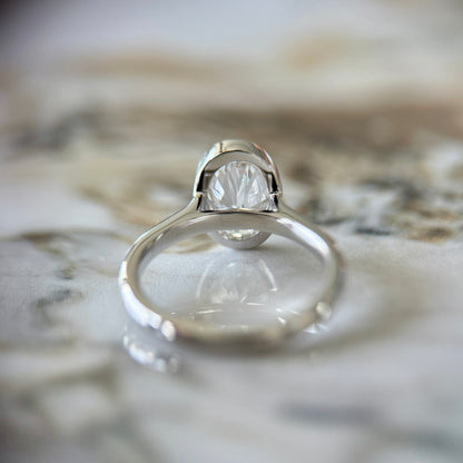 London Diamonds Bezel Set Classic Oval Cut Solitaire - 2ct+ (10mm+, D/E & VVS)