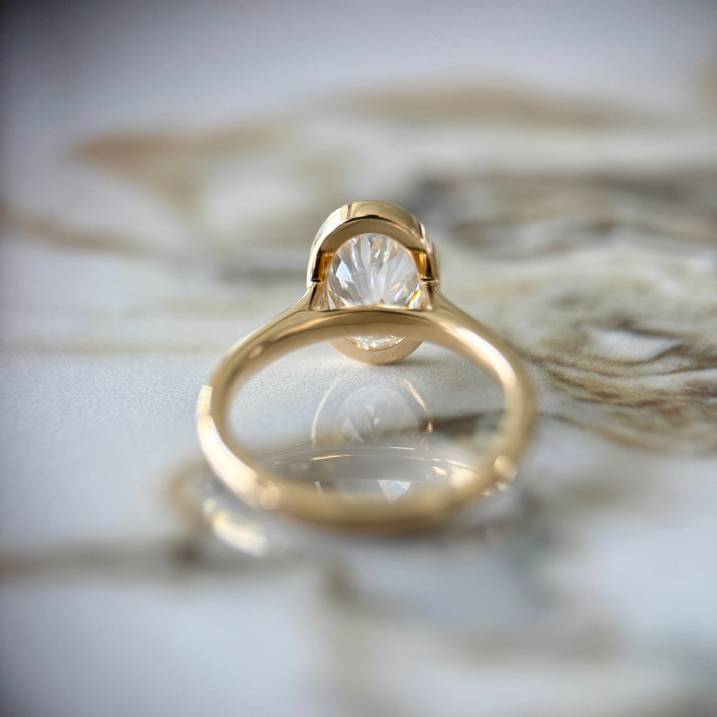 London Diamonds Bezel Set Classic Oval Cut Solitaire - 2ct+ (10mm+, D/E & VVS)