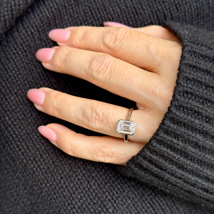 Bezel Set Classic Emerald Cut Solitaire - 2ct+ (D/E & VVS)