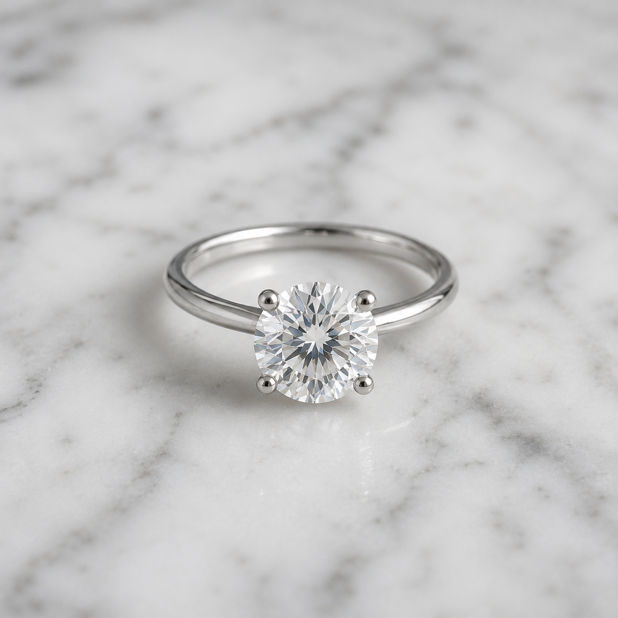 Classic Round Cut Solitaire (4 prong) - 1.80ct+ (8mm+, D/E & VVS)