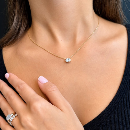 East to West Oval cut Pendant - 1ct