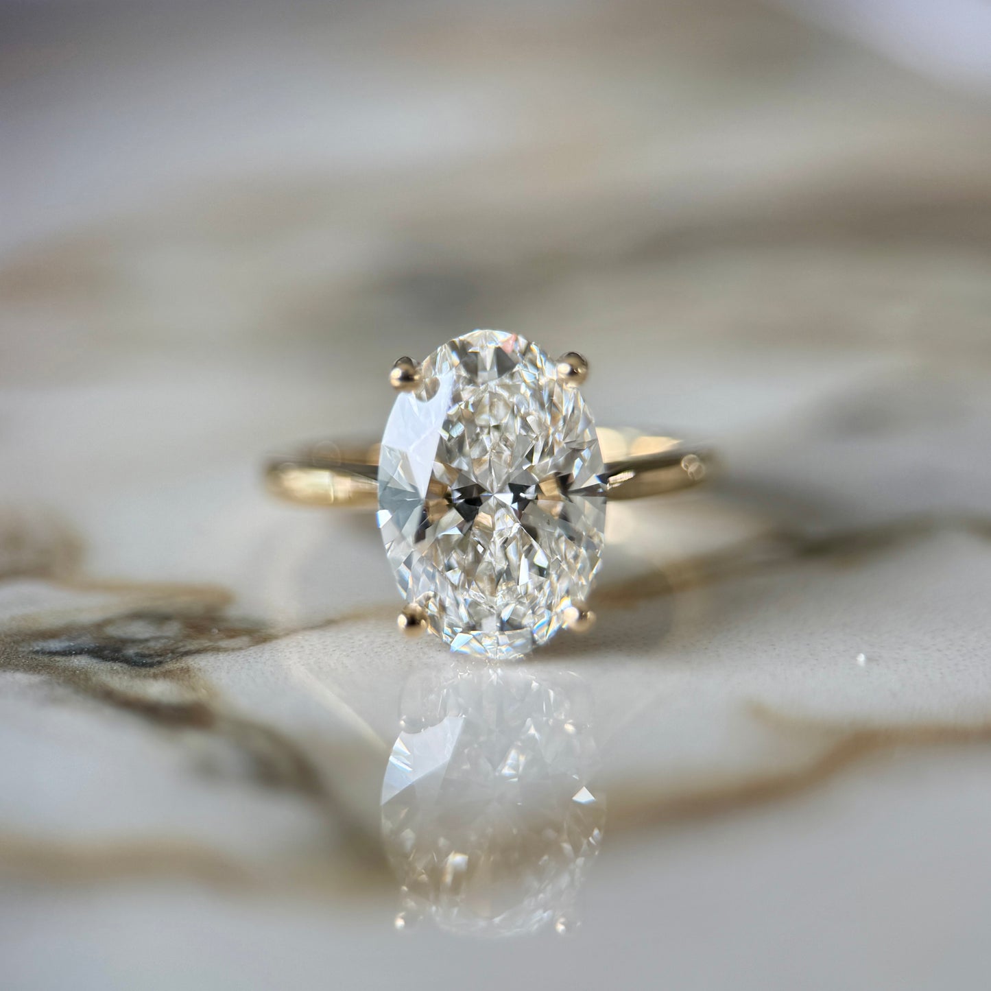 London Diamonds Cathedral Set Classic Oval Cut Hidden Halo - 3ct+ (11.5mm+, D/E & VVS)