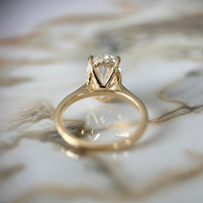 London Diamonds Cathedral Set Classic Oval Cut Hidden Halo - 3ct+ (11.5mm+, D/E & VVS)