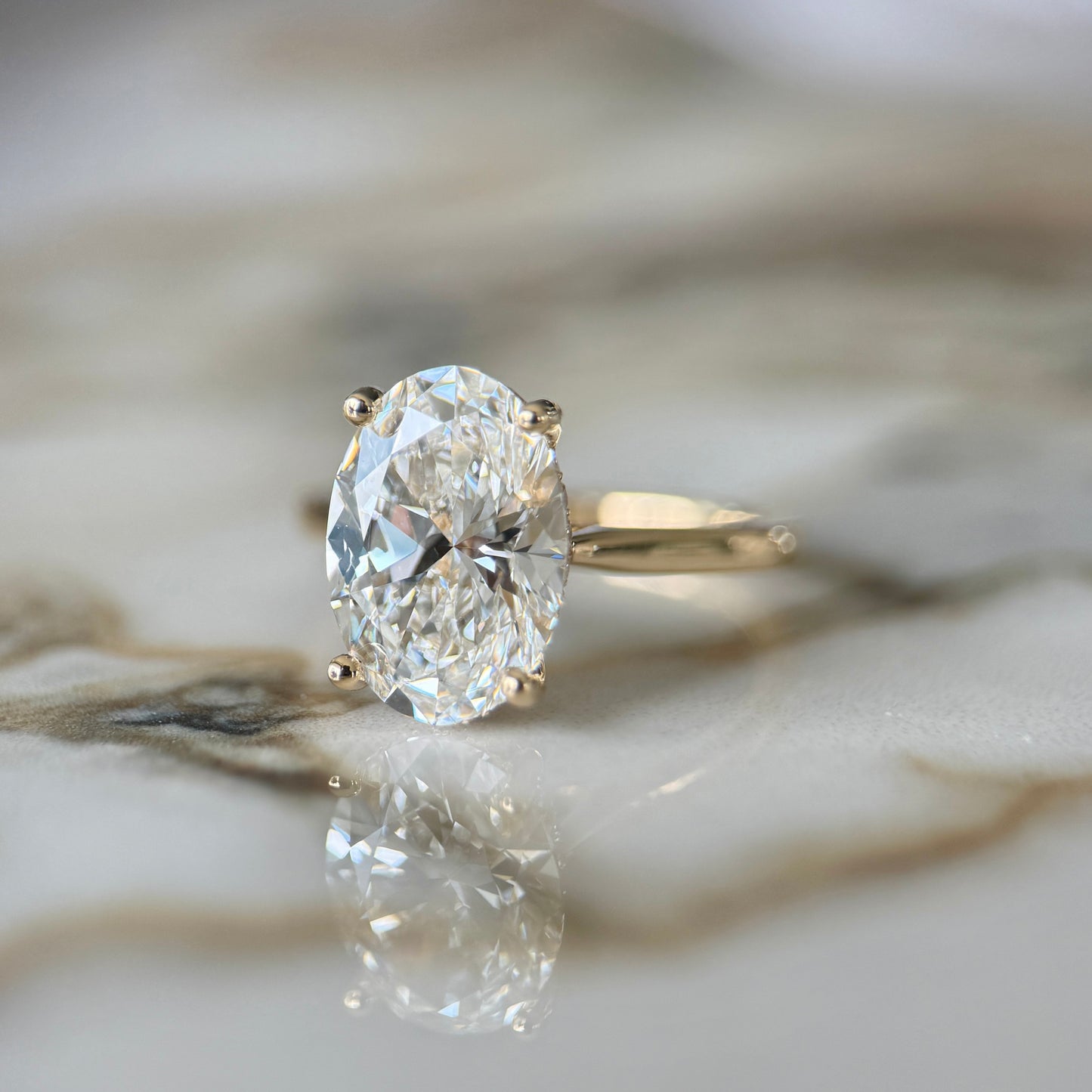 London Diamonds Cathedral Set Classic Oval Cut Hidden Halo - 3ct+ (11.5mm+, D/E & VVS)