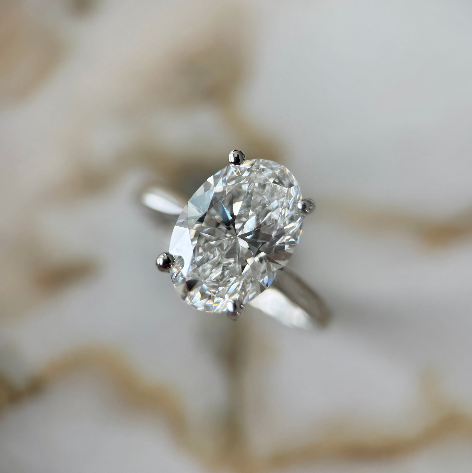 London Diamonds Cathedral Set Classic Oval Cut Hidden Halo - 3ct+ (11.5mm+, D/E & VVS)