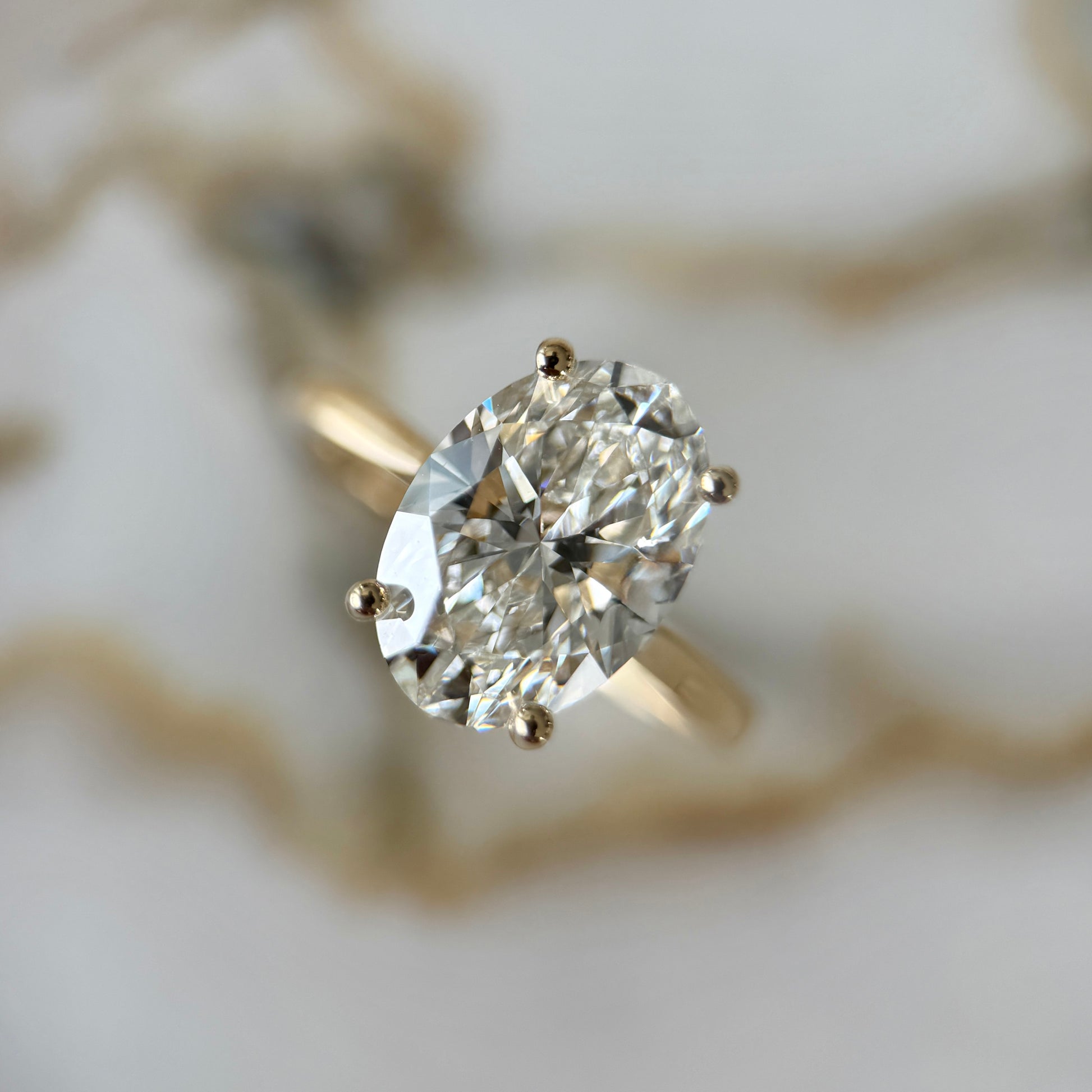 London Diamonds Cathedral Set Classic Oval Cut Hidden Halo - 3ct+ (11.5mm+, D/E & VVS)