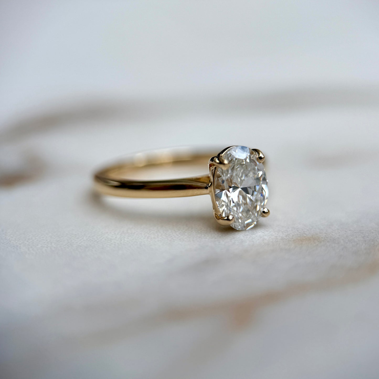 Cathedral Set Classic Oval Cut Solitaire - 1.20ct+ (8.5mm+, D/E & VVS)