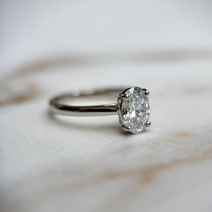 Cathedral Set Classic Oval Cut Solitaire - 1.20ct+ (8.5mm+, D/E & VVS)