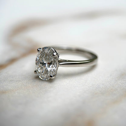 Cathedral Set Classic Oval Cut Solitaire - 2ct+ (10mm+, D/E & VVS)