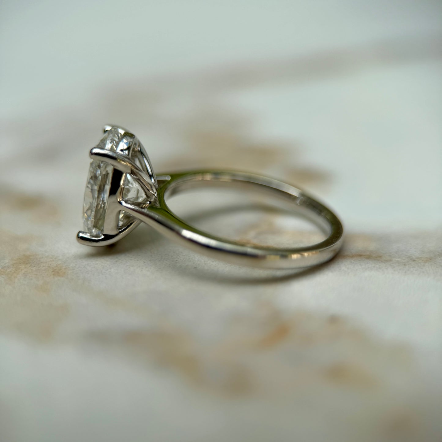 Cathedral Set Classic Oval Cut Solitaire - 3ct+ (11.5mm+, E/VS1+)