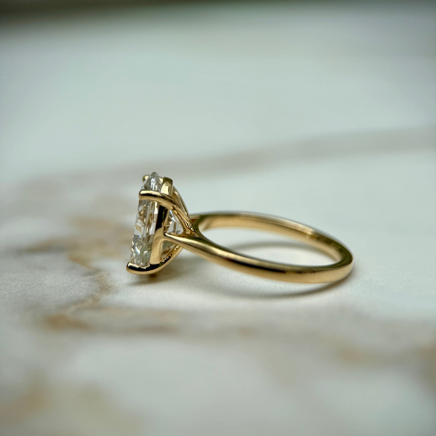Cathedral Set Classic Oval Cut Solitaire - 3ct+ (11.5mm+, E/VS1+)