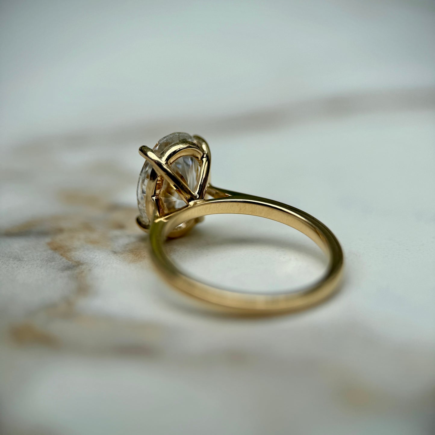 Cathedral Set Classic Oval Cut Solitaire - 3ct+ (11.5mm+, E/VS1+)