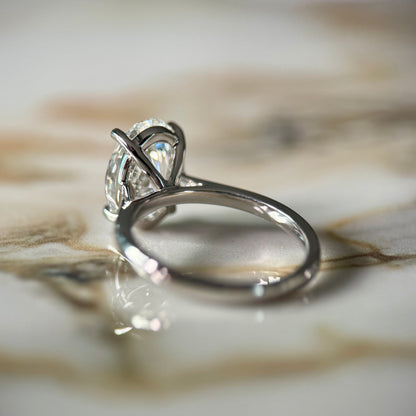 London Diamonds Cathedral Set Classic Oval Cut Solitaire - 3ct+ (11.5mm+, D/E & VVS)