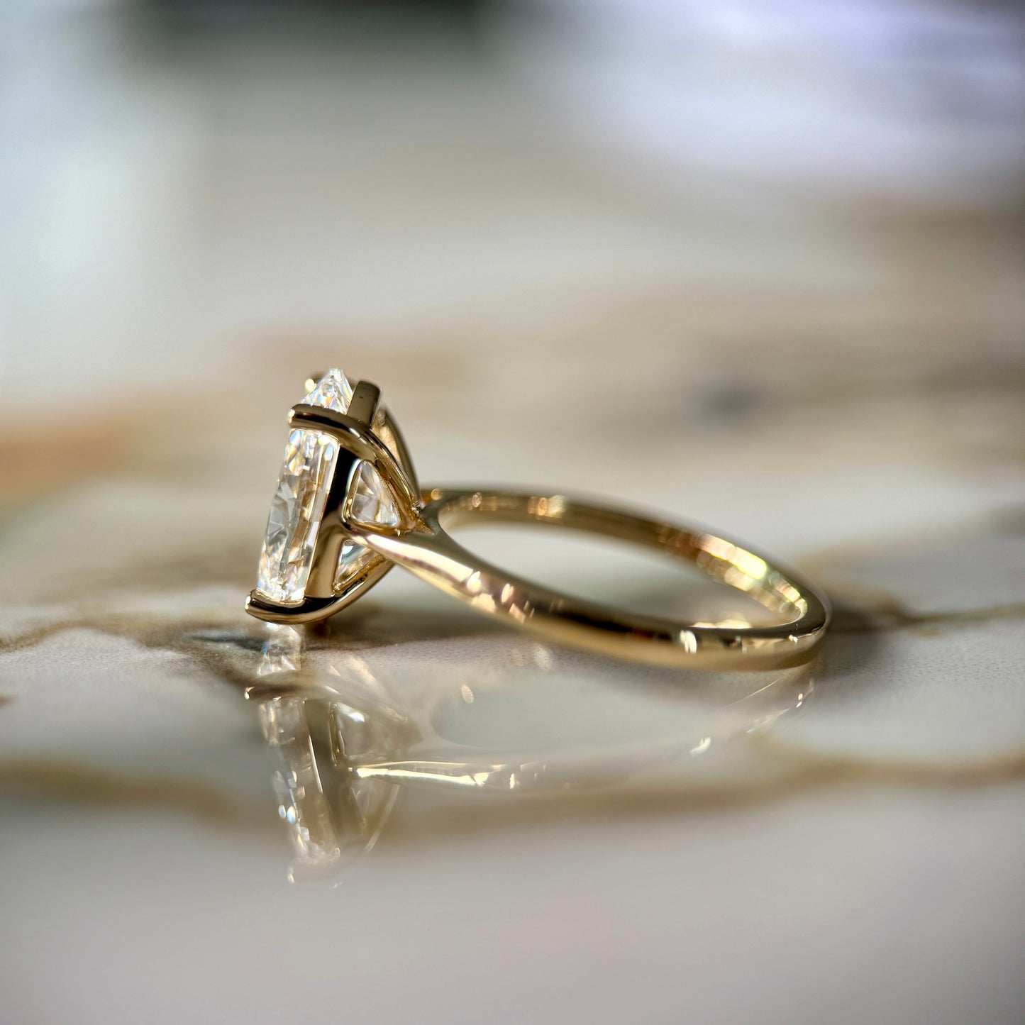 London Diamonds Cathedral Set Classic Oval Cut Solitaire - 3ct+ (11.5mm+, D/E & VVS)