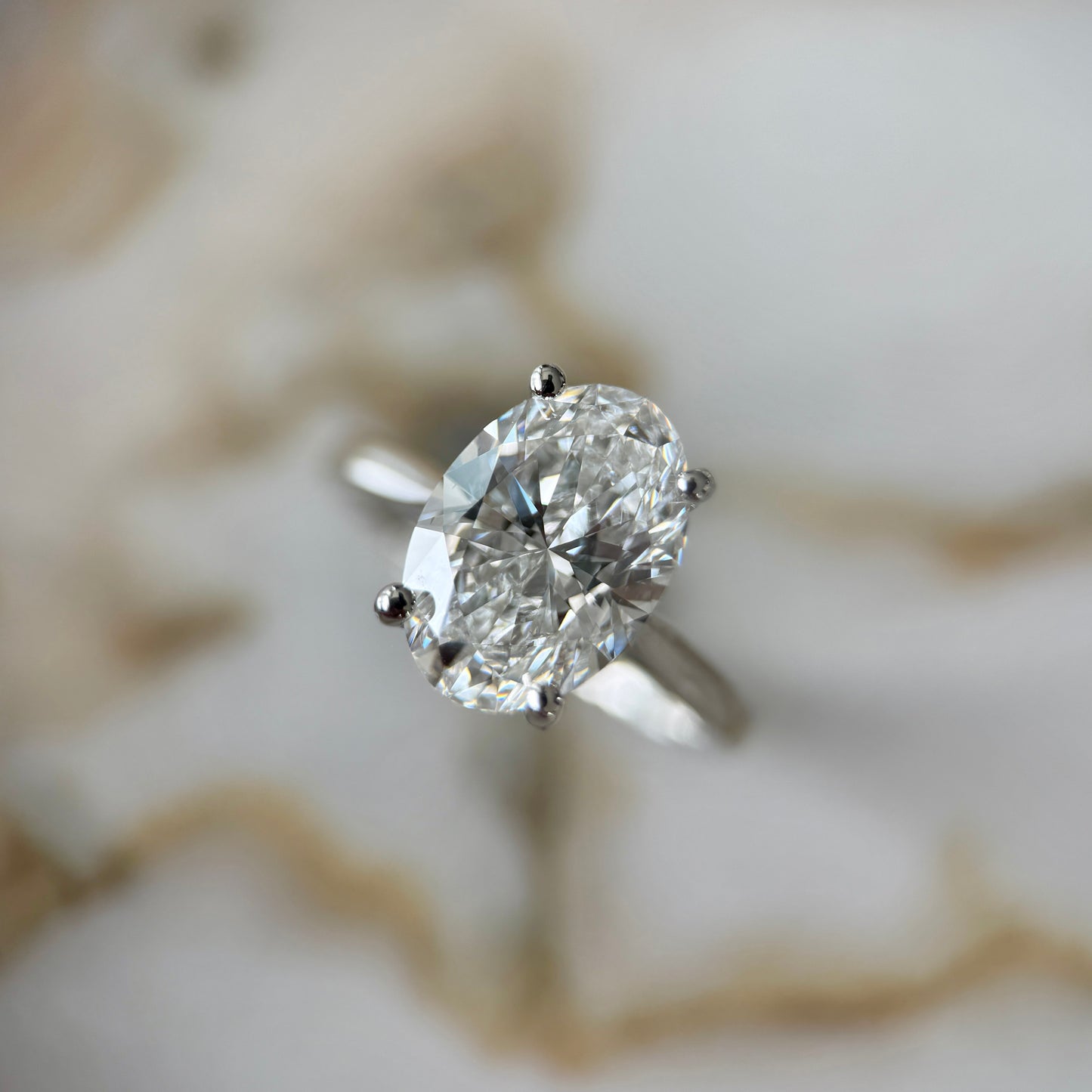 Cathedral Set Classic Oval Cut Hidden Halo - 3ct+ (11.5mm+, D/E & VVS)