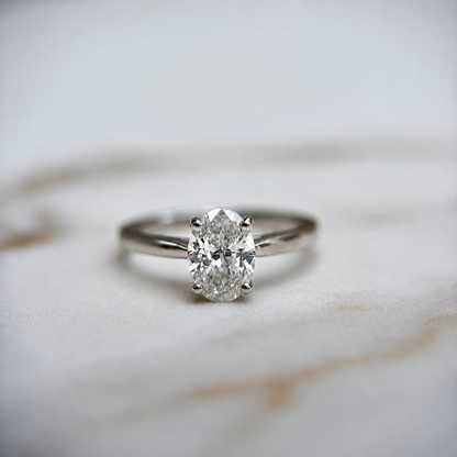 Cathedral Set Classic Oval Cut Solitaire - 1.20ct+ (8.5mm+, D/E & VVS)