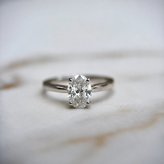 Cathedral Set Classic Oval Cut Solitaire - 1.20ct+ (8.5mm+, D/E & VVS)