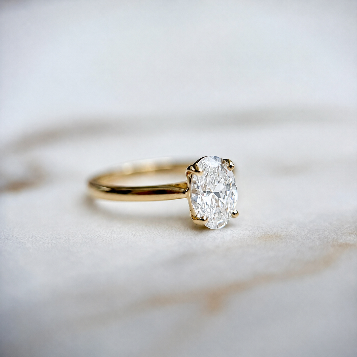 Cathedral Set Classic Oval Cut Solitaire - 1.20ct+ (8.5mm+, D/E & VVS)