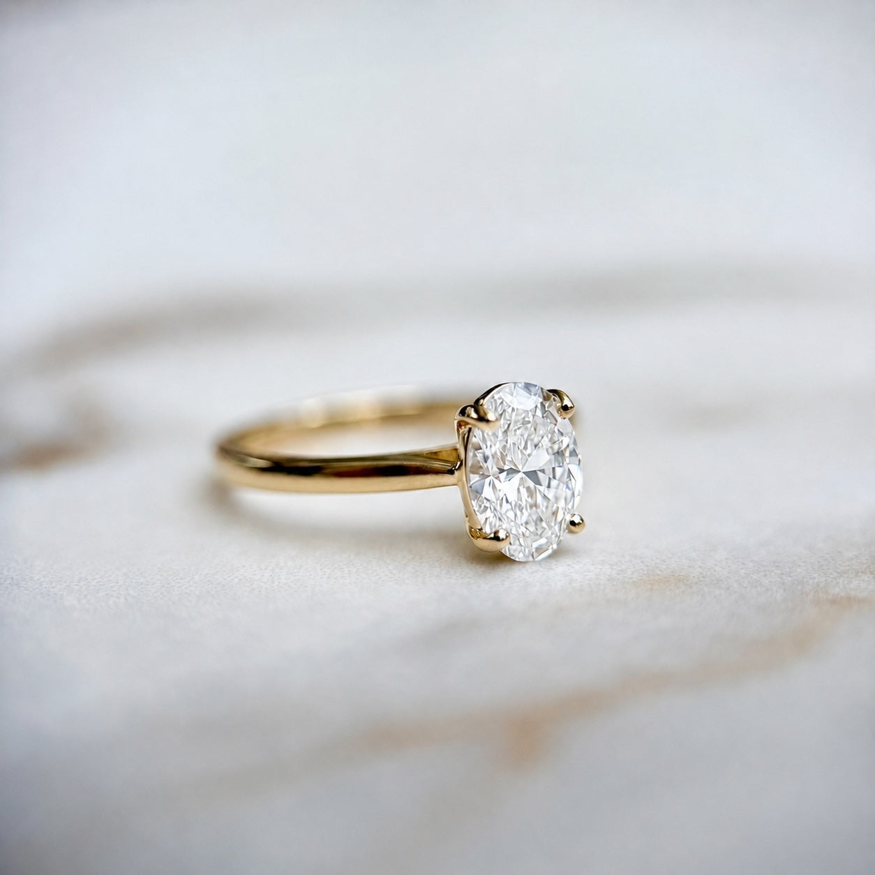 Cathedral Set Classic Oval Cut Solitaire - 1.20ct+ (8.5mm+, D/E & VVS)