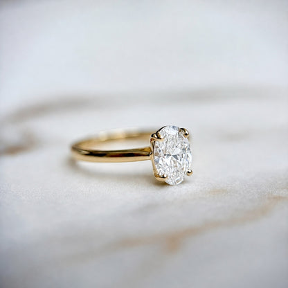 Cathedral Set Classic Oval Cut Solitaire - 1.20ct+ (8.5mm+, D/E & VVS)