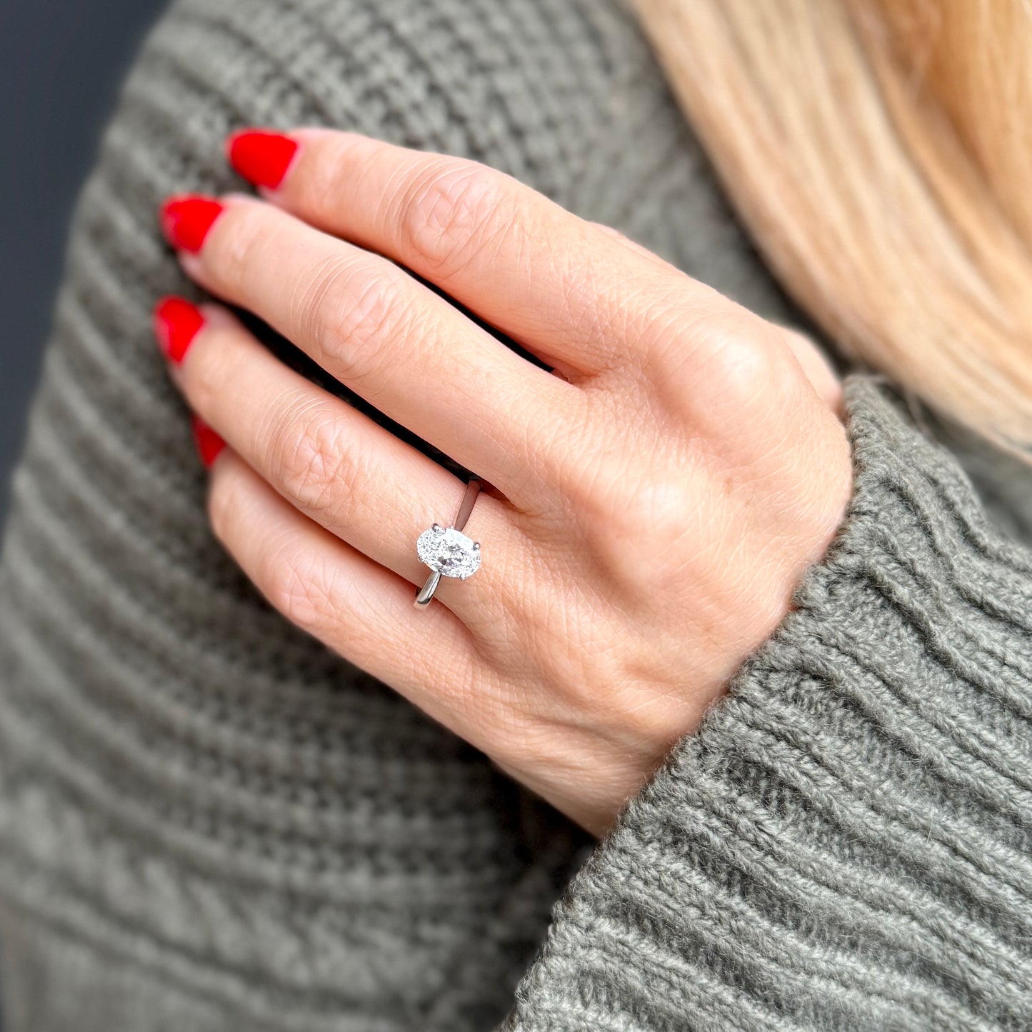 Cathedral Set Classic Oval Cut Solitaire - 1.20ct+ (8.5mm+, D/E & VVS)