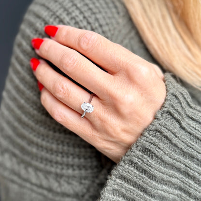 Cathedral Set Classic Oval Cut Solitaire - 1.20ct+ (8.5mm+, D/E & VVS)